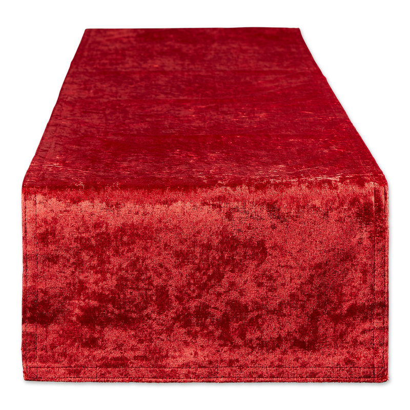 Chemin de table rouge en velours 14 x 108, Rouge