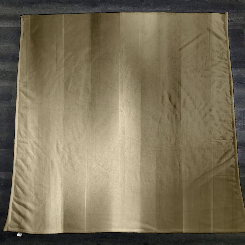 Throw Blanket, 51" W x 60" L, Striped/Abstract, Tan