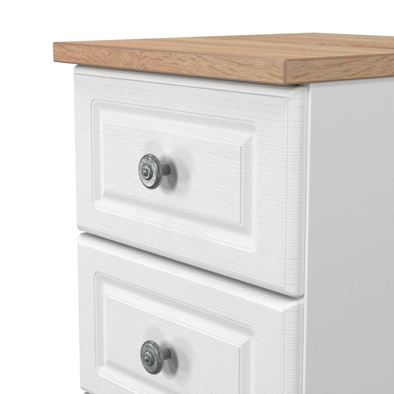 Arpelar 37cm W Manufactured Wood Bedside Table, White