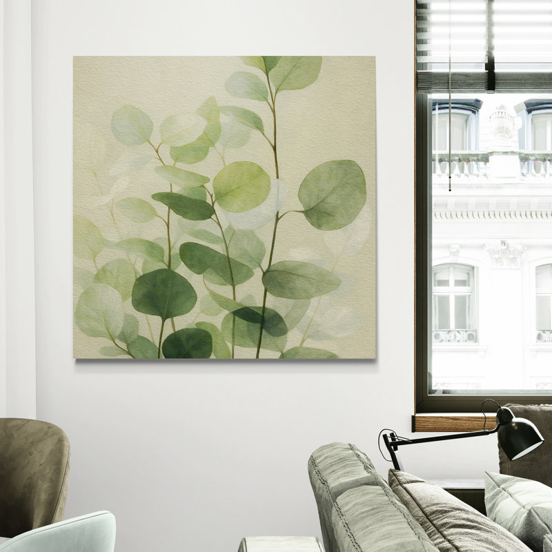 Eucalyptus Foliage Green Wall Art - Canvas Framed Print, 30 cm H x 30 cm W