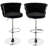 2-Pack Black Bar Chairs: Woven Design Backrest, Adjustable Height, 360 Degree Rotation, Stable Footrest, Circular Metal Base-117306307