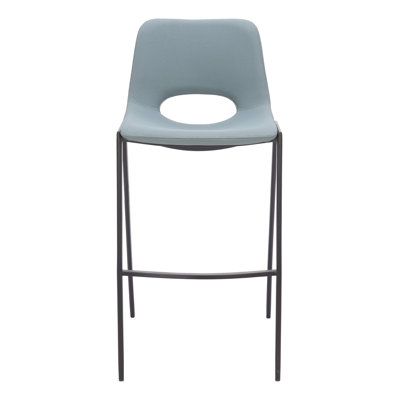 Ensemble de 2 tabourets de bar sans accoudoirs Desi (gris azur)