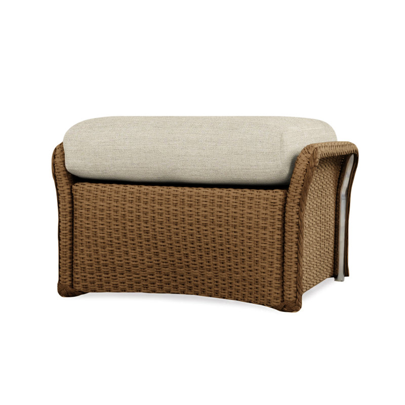 Weekend Retreat Outdoor Ottoman, White, Remy Cloud