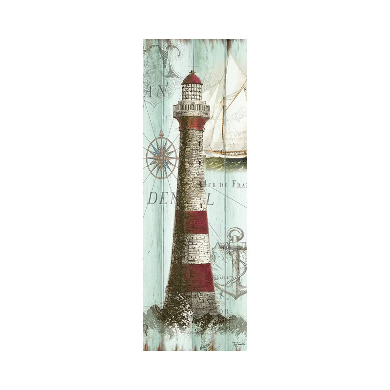 Antique La Mer Lighthouse Panel I by Tre Sorelle Studios - Wrapped Canvas Panoramic Print