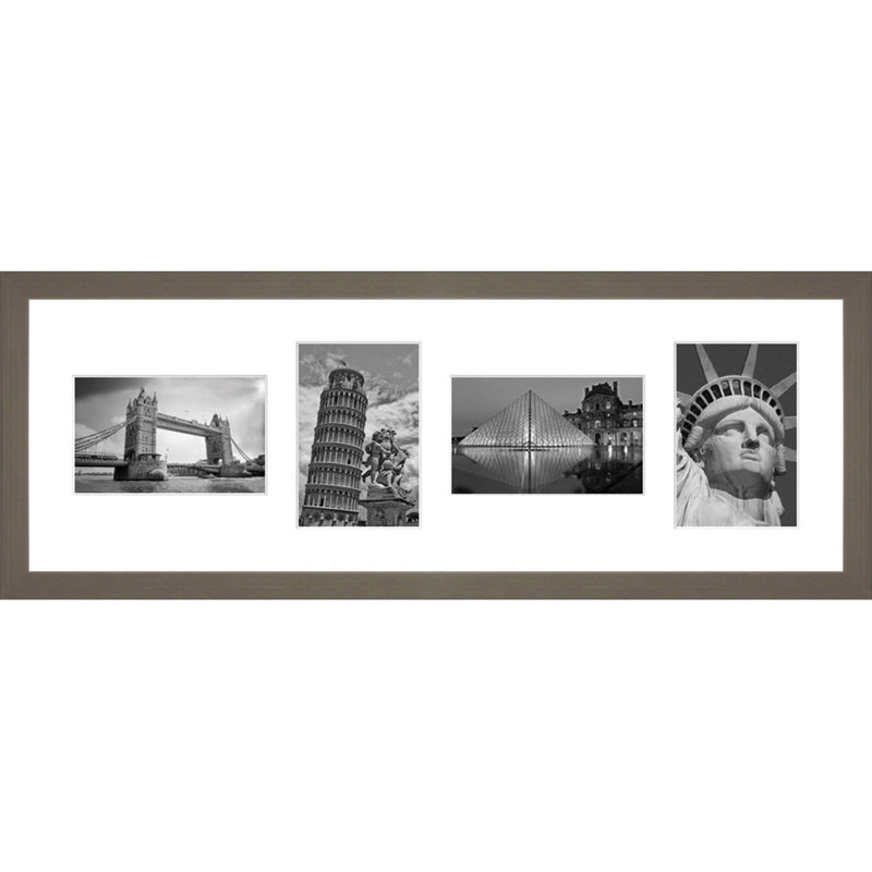 Ljussi Wood Picture Frame with Mat, Titanium