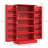 Red Kitchen Rack, 41", With 12 Door Shelves & Firm Storage Pantry Cabinet Double Doors Adjustable