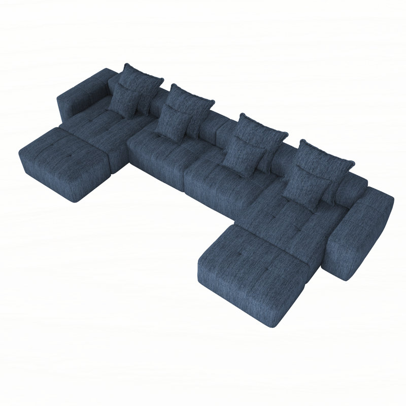 Canapé modulaire surdimensionné Boneless, Bleu