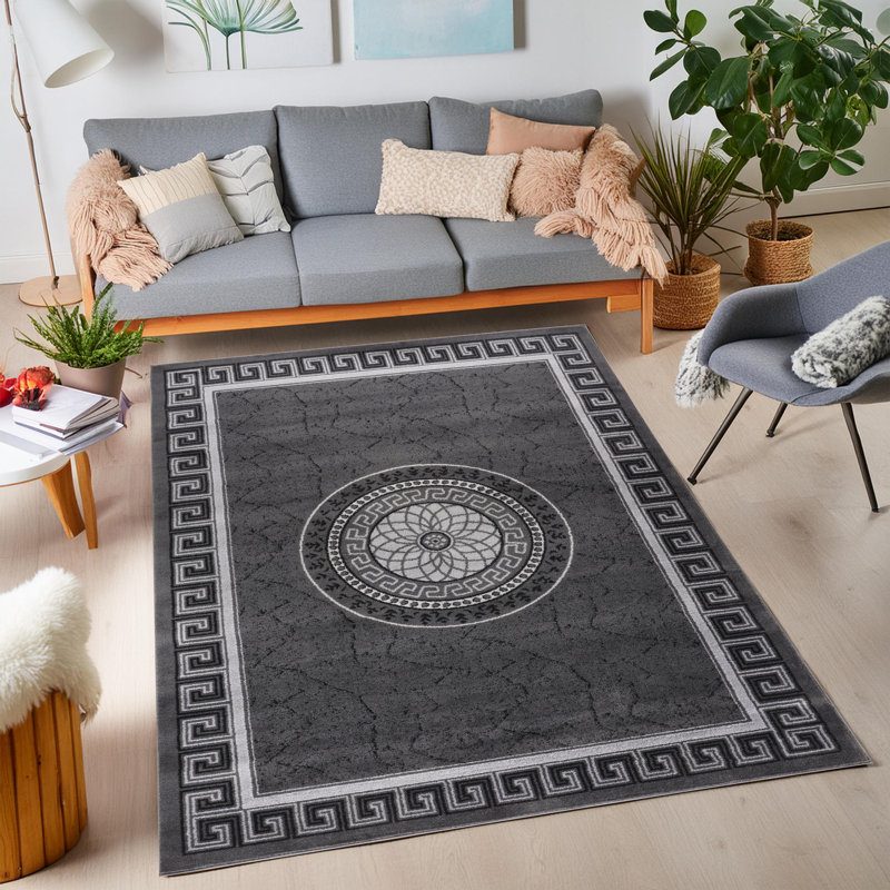 Nia Machine Woven Dark Grey Indoor Rug, Rectangle 200cm x 290cm