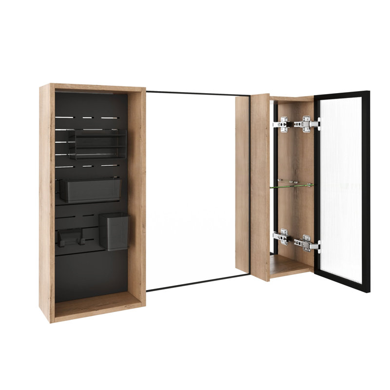 Armoires à pharmacie peu encombrantes avec rangement moderne pour salle de bain en verre 41,6 po