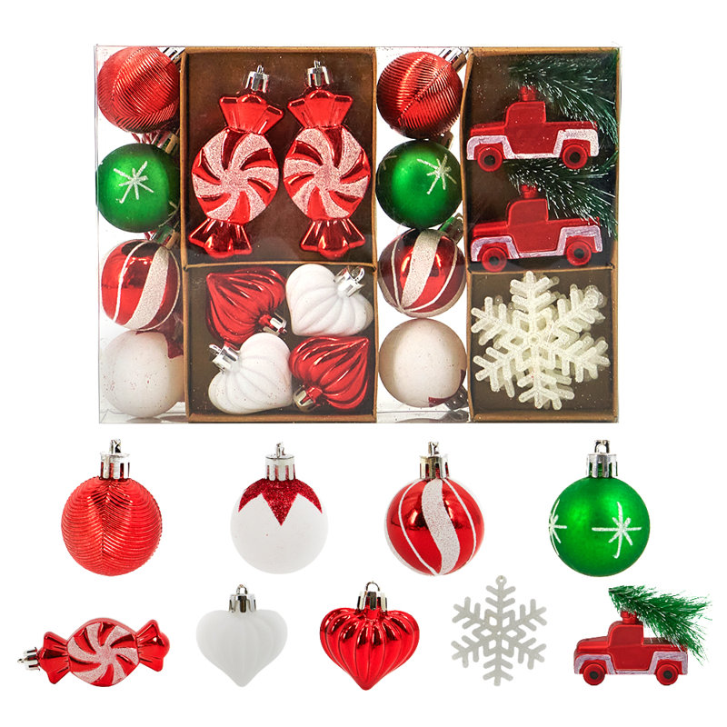 Ensemble de 24 ornements de Noël Miluhome, blanc et blanc, boules suspendues incassables de luxe assorties