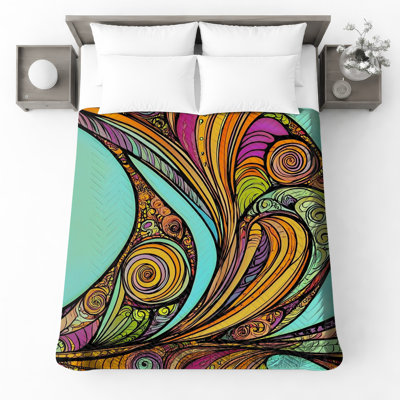 Couvre-lit matelassé à spirales colorées