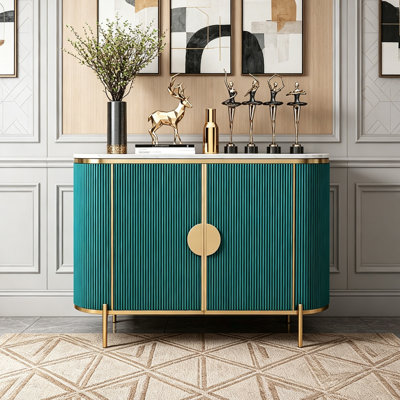 Buffet elliptique en pierre frittée de style moderne