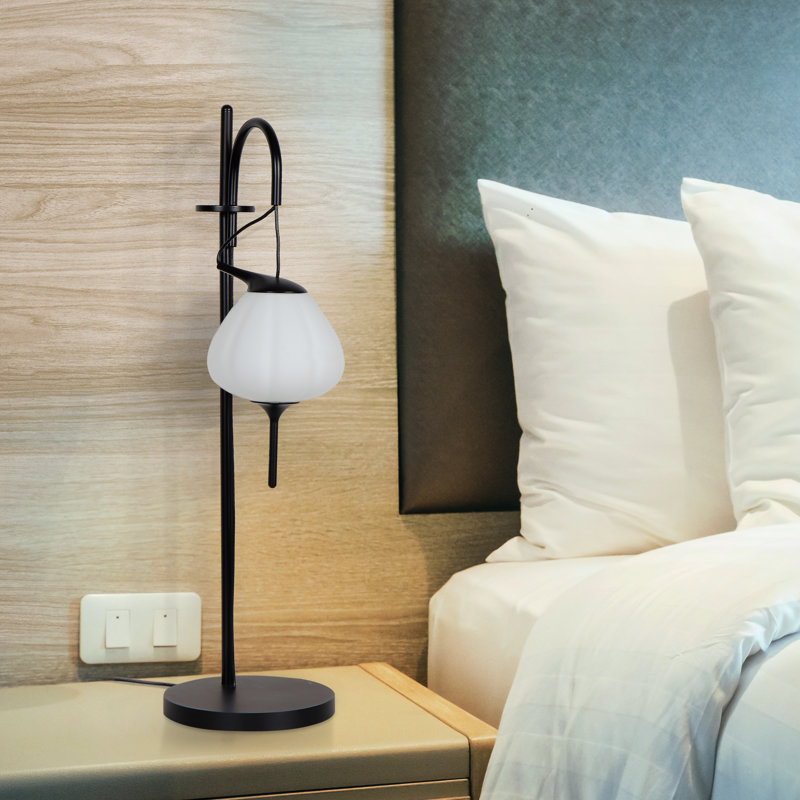 Lecce 20-in Height Integrated LED ETL Certified Table Lamp with Teardrop Glass Shade