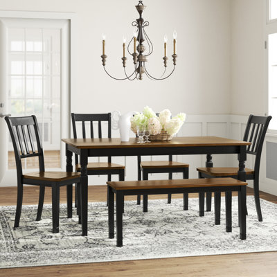 Secco 6-Piece Dining Set with Wood Chairs