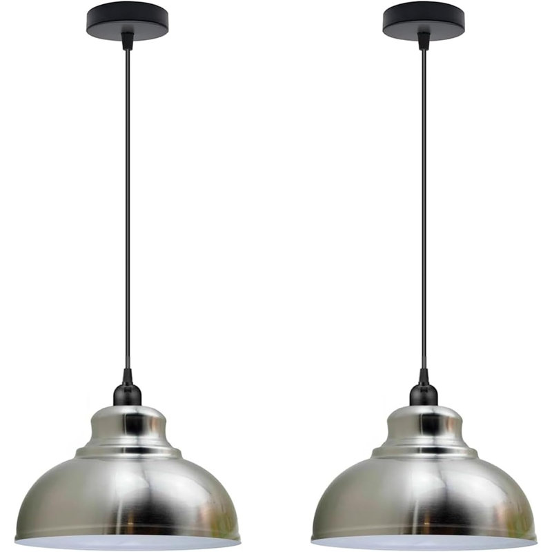 Ensemble de 2 luminaires suspendus Modern Modern, Nickel satiné