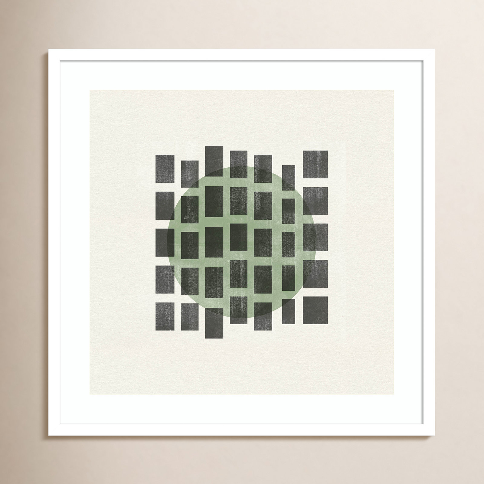 Leia "Minimalist Japandi 01" Print, White, 25" H x 25" W