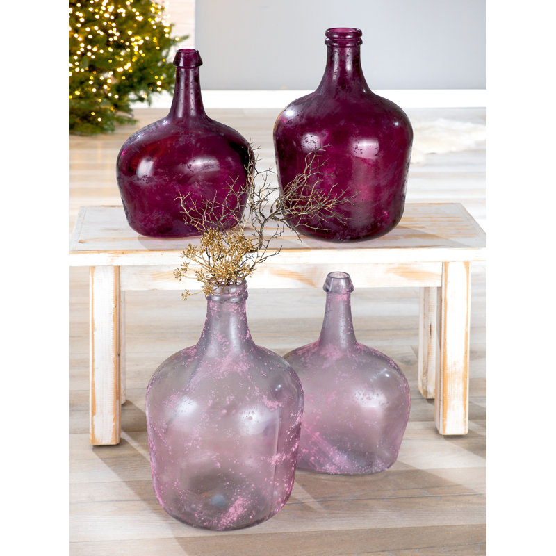 Glass Decorative Bottle, 42cm H x 27cm W x 27cm D, Purple
