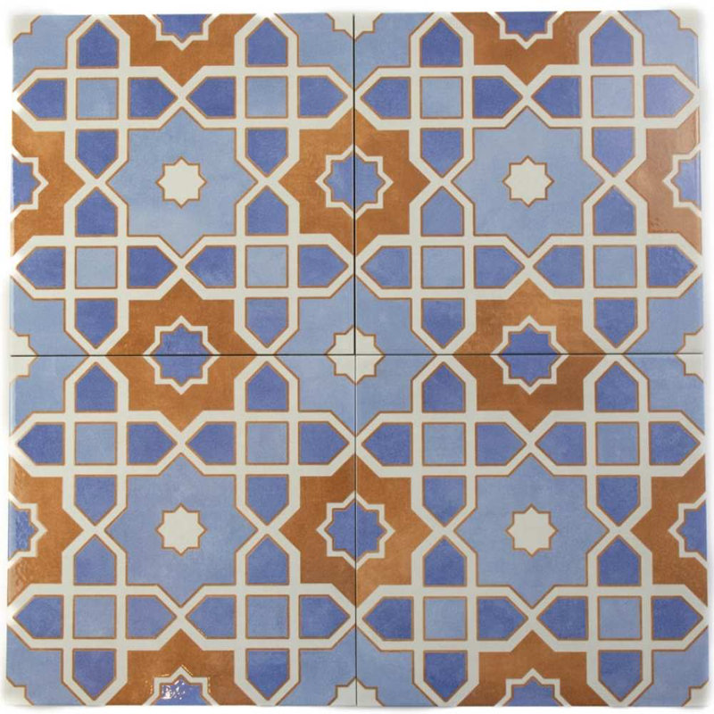 Gothic 10" x 10" Geometric Pattern Porcelain Floor and Wall Tile, Cotto