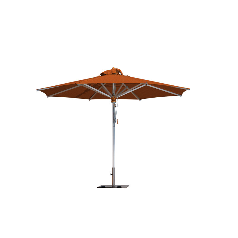 Bravura 13.1' Round Market Umbrella, Square Metal w/ wheels+2.25" Stainless Steel Tube, 99.60" H x 137.79" W x 137.79" D