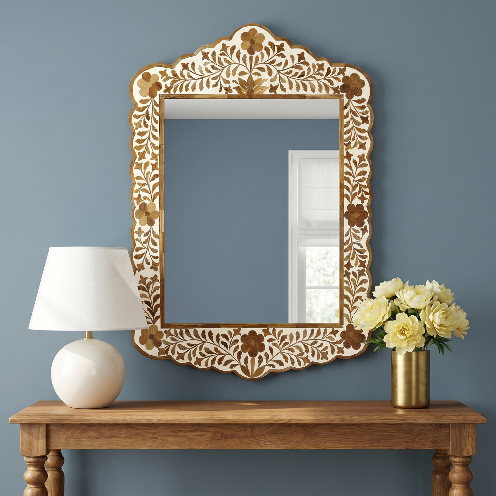 Ren 20" Mango Accent Mirror, Brown