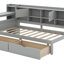 Lit de jour simple avec armoires et tiroirs-124640093
