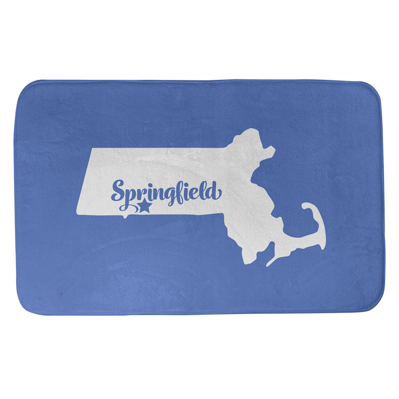 Tapis de salle de bain springfield massachusetts, l 17 po x L 21 po, Bleu