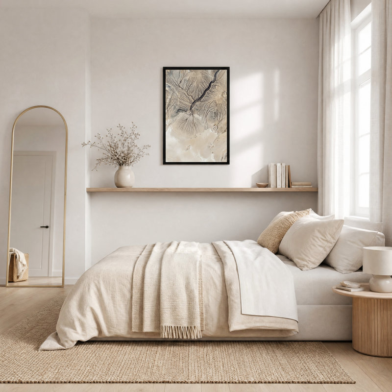 Art mural sur toile beige et brun, H 30 po x l 20 po