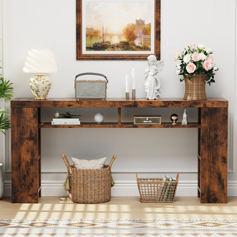 Modern Minimalist Console Table, Brown