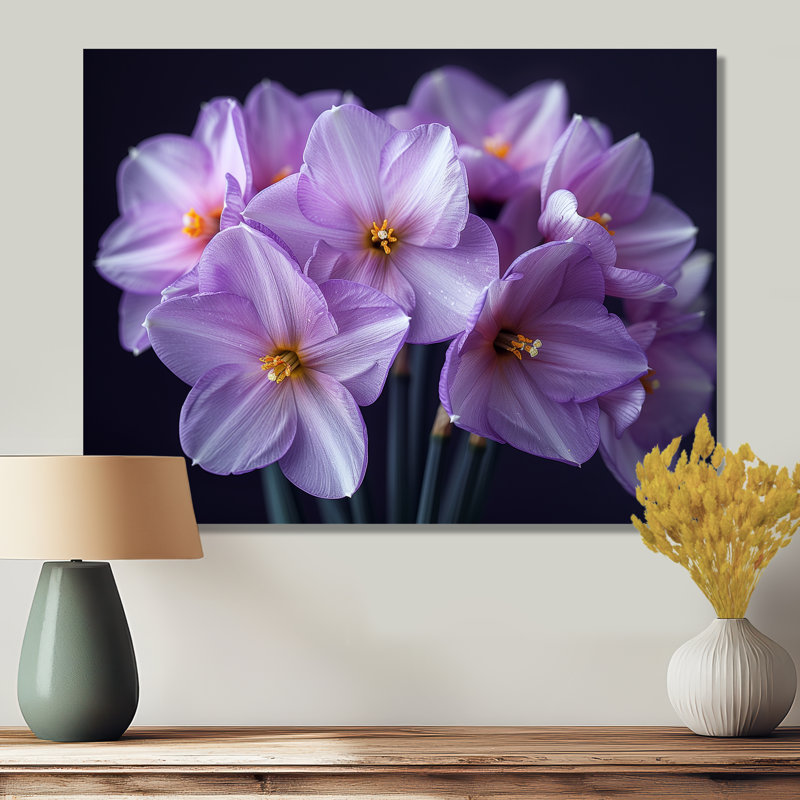 Monochromes parfumés, fusion de jonquilles II - Jonquilles, impression d'art mural, Cadre flottant doré, H 12 po x l 20 po