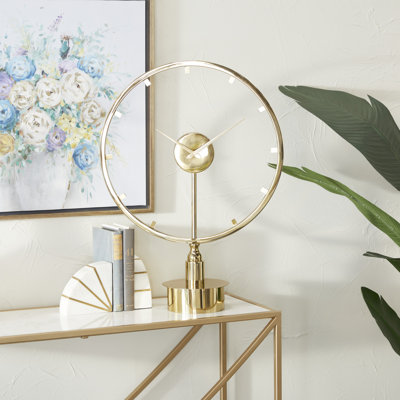 Modern Analog Stainless Steel Mechanical Tabletop Clock