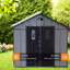 Spacious Sheds with Storage, 8x6 Resin Steel Modern Backyard Shed-137329456