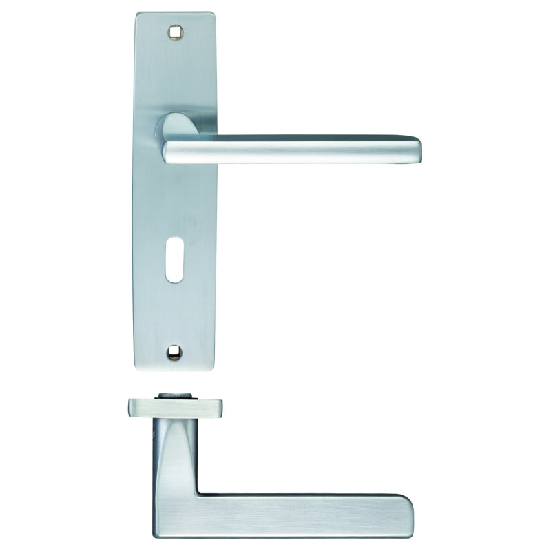 Venice Lock Door Handle, Satin Chrome