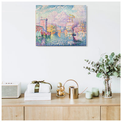 Reproduction d'art classique sur toile La Tour Rose, reproduction d'art sur toile 30 x 24, Marseille. Estampe numérique et art mural encadré de qualité musée.