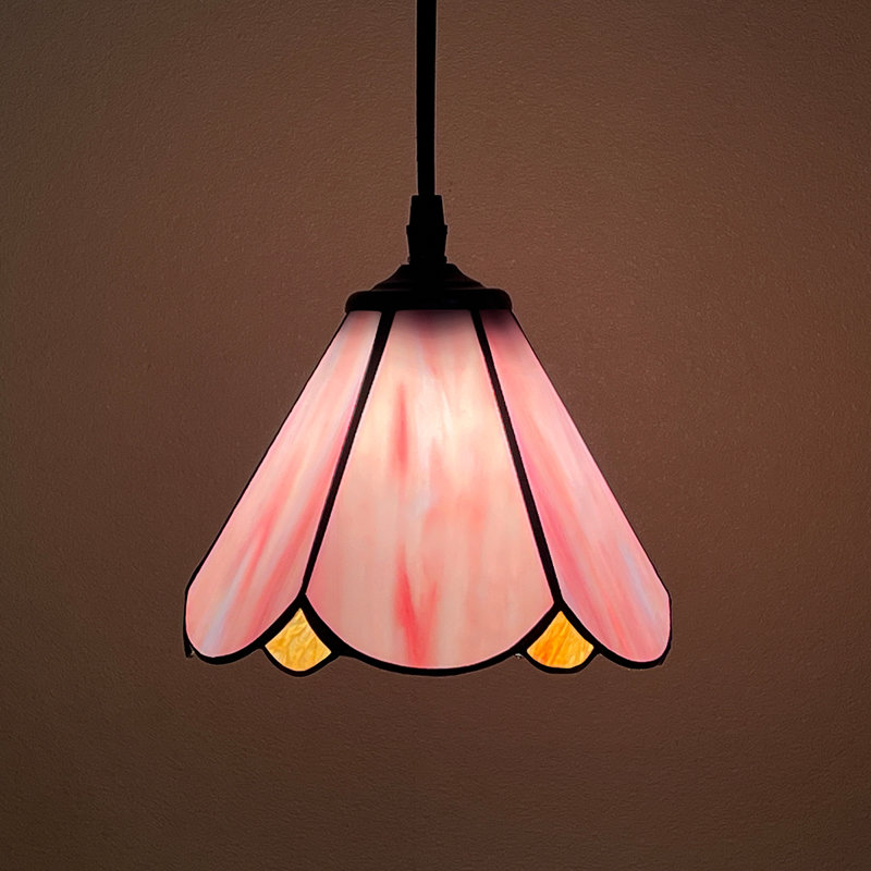 1 - Light7 inch hanging pendant plug in Pendant, Pink