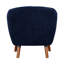 Chaise d'appoint de style Mid-Century moderne bleu, revêtement en tissu texturé, structure en bois massif, dossier à coutures latérales, pieds bruns, siège de 20,5 po de largeur de siège, tissu chenille, fabrication, ensemble de 26,5 po