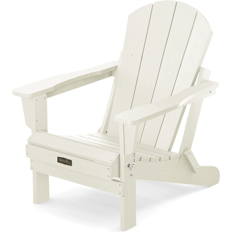 Foldable Outdoor Adirondack Chair, White