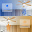 Ventilateur de plafond moderne de 52 pouces avec 3 lumières à DEL à intensité variable et 5 pales pour moteur à télécommande DC réversible-410115425-410115439