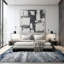 Tapis gris / bleu / blanc Willington-447554982