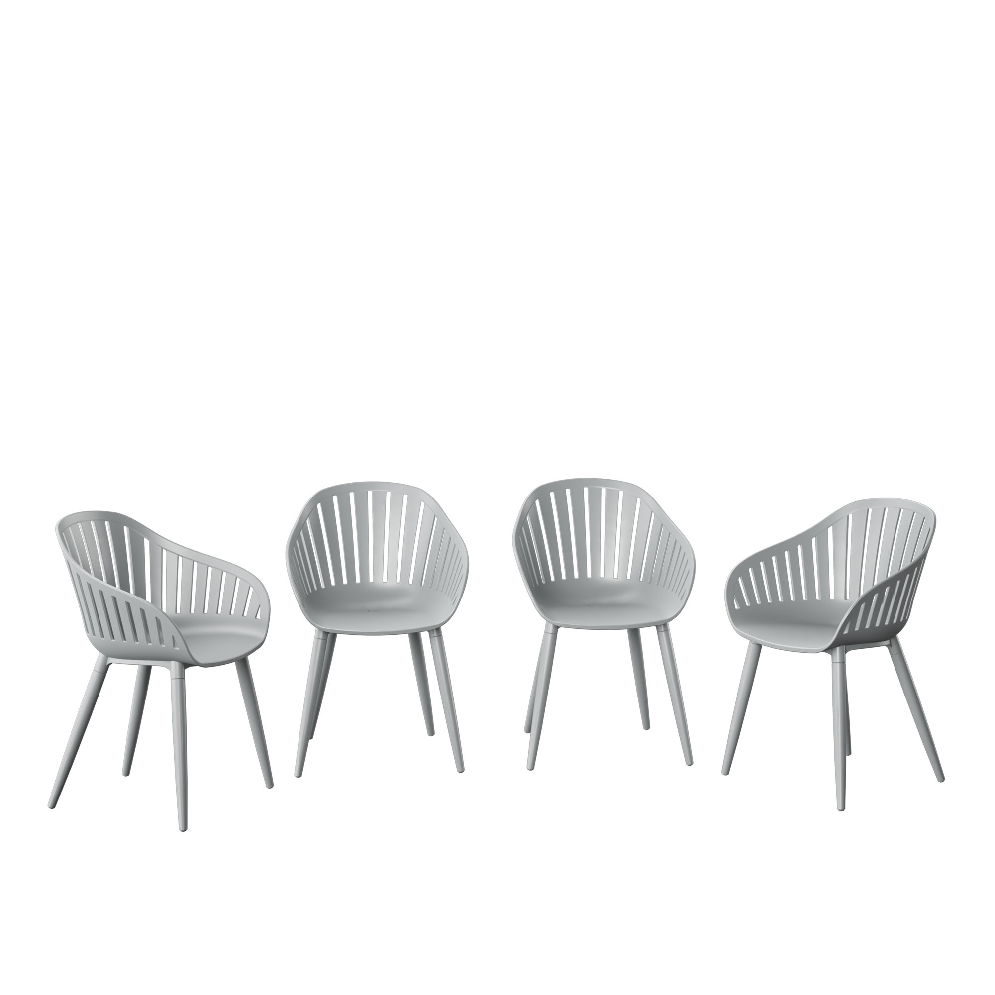 Alyisa Cannes Aluminum Black Dining Chair, Gray