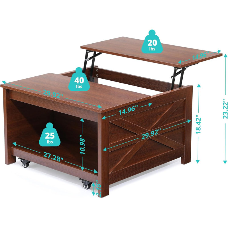 Table basse Evajoy, Brun, Brun