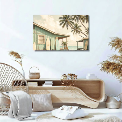 Beach Hut Canvas Wall Art Set Of 1