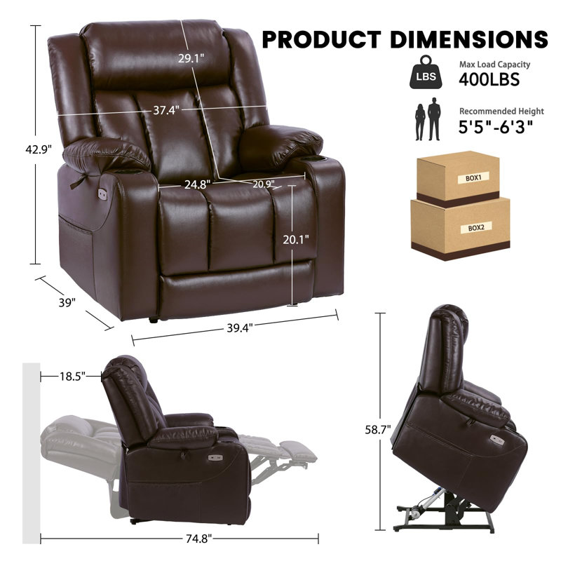 Fauteuil inclinable EONIX, Marron foncé
