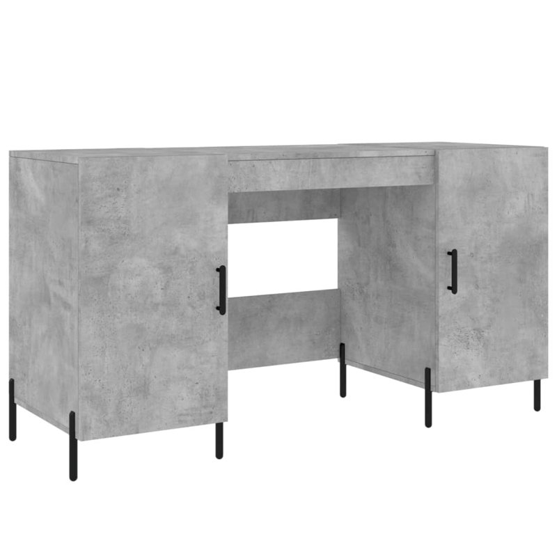 Bowerville Metal Base Writing Desk, Concrete Grey