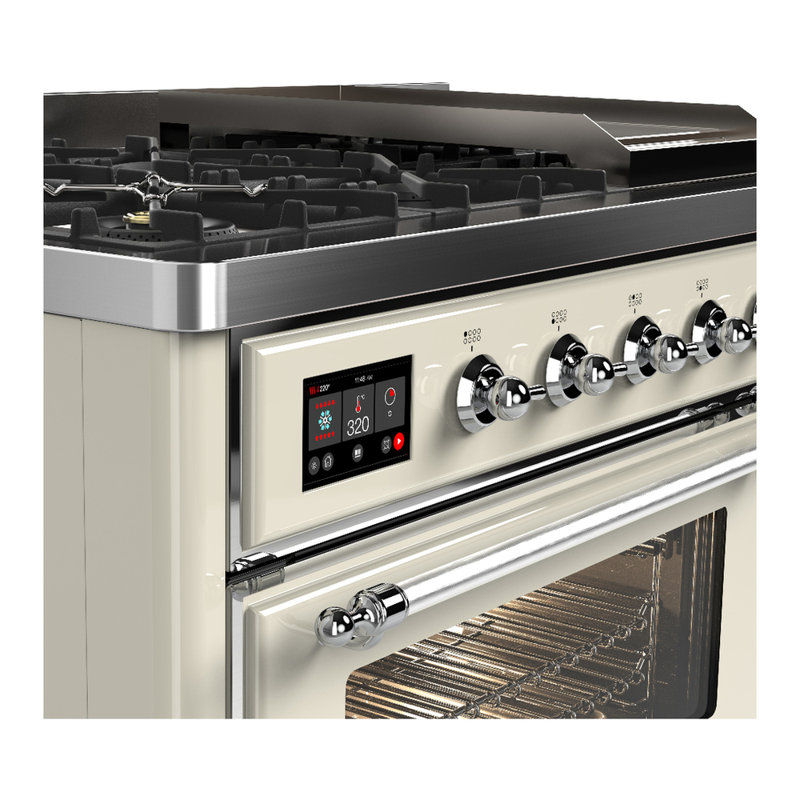 Majestic III Series 48 Inch Dual Fuel Range with 5 Sealed Burners, Griddle, Frenchtop in Matte Graphite (Liquid Propane, Burnished Trim)