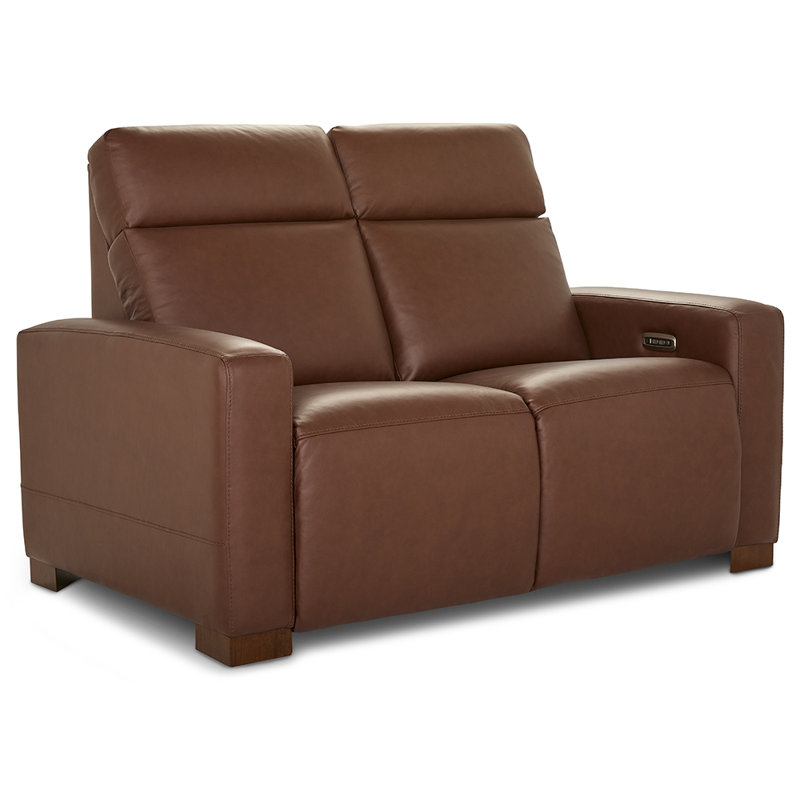 Acadia Power Leather Match Reclining Loveseat with Headrest