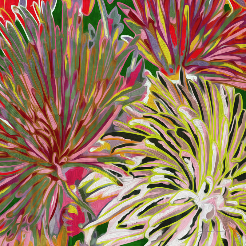 «Spring Mix I» par James Burghardt - peinture sur toile tendue, H 20 po x l 20 po x P 1,25 po