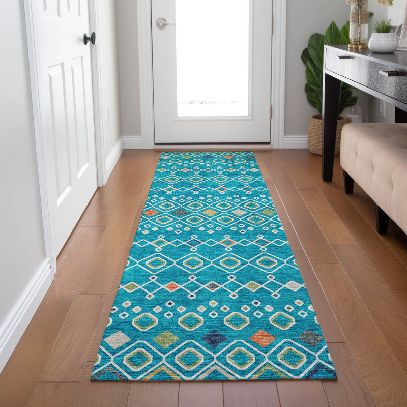 Tapis rectangulaire Aleighna avec envers antidérapant, Tapis de couloir 2 pi 3 po x 7 pi 6 po