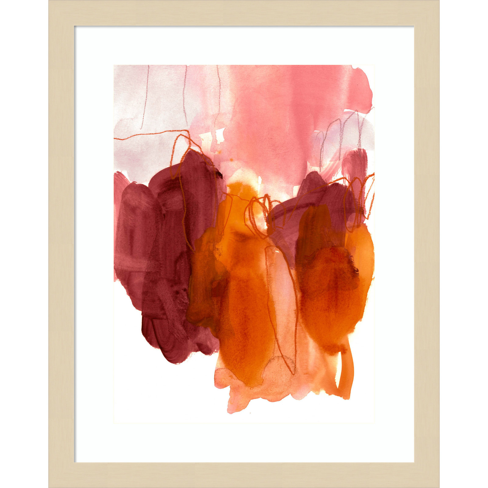 Orelia "Abstract Painting X" Print, 17" H x 14" W, Brown