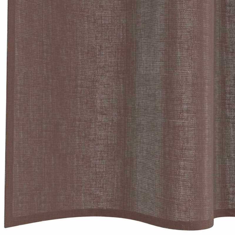 Voile Curtains With Rod Pockets 2 Pcs, Brown, 140cm Width x 175cm Drop