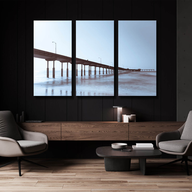 « Pier Tone » de Chris Moyer, triptyque mural, 152 x 102 cm, 60"x40"